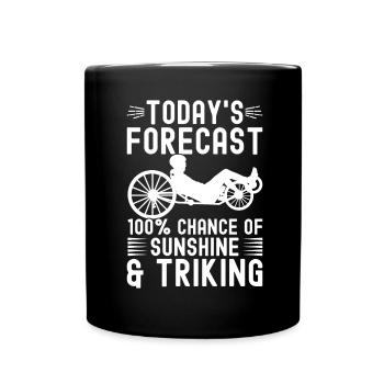 Recumbent Trike Liegetrike Liegedreirad - Tasse einfarbig - Schwarz - Vorne