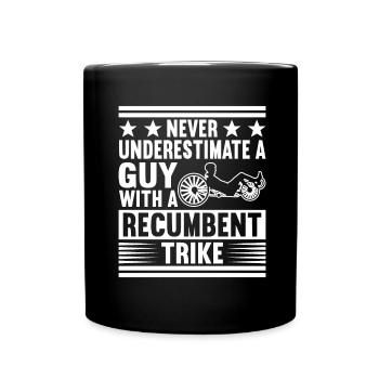 Tricycle couché Liegetrike Liegedreirad - Mug uni - noir - Devant