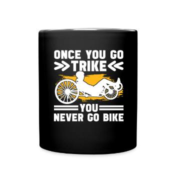 Recumbent Trike Liegetrike Liegedreirad - Tasse einfarbig - Schwarz - Vorne