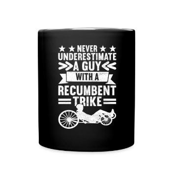 Recumbent Trike Liegetrike Liegedreirad - Tasse einfarbig - Schwarz - Vorne