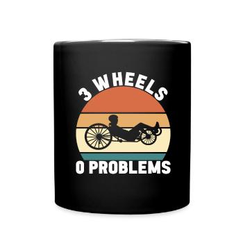 Recumbent Trike Liegetrike Liegedreirad - Tasse einfarbig - Schwarz - Vorne