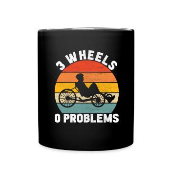 Recumbent Trike Liegetrike Liegedreirad - Tasse einfarbig - Schwarz - Vorne