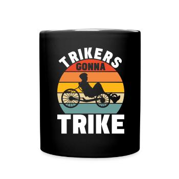 Tricycle couché Liegetrike Liegedreirad - Mug uni - noir - Devant