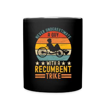 Recumbent Trike Liegetrike Liegedreirad - Tasse einfarbig - Schwarz - Vorne