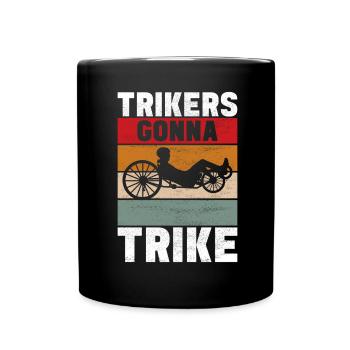 Tricycle couché Liegetrike Liegedreirad - Mug uni - noir - Devant