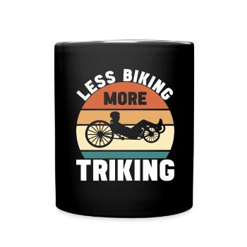 Recumbent Trike Liegetrike Liegedreirad - Tasse einfarbig - Schwarz - Vorne