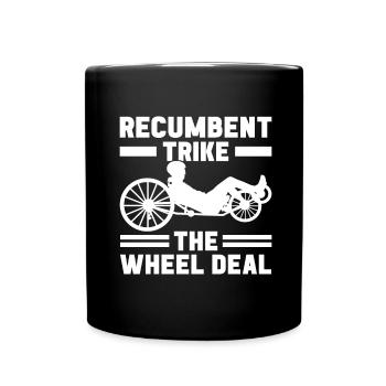 Recumbent Trike Liegetrike Liegedreirad - Tasse einfarbig - Schwarz - Vorne