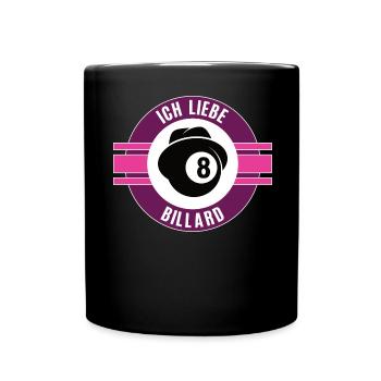 Ich Liebe Billard Billardspieler Billardspielerin - Tasse einfarbig - Schwarz - Vorne