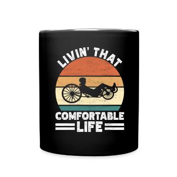 Recumbent Trike Liegetrike Liegedreirad - Tasse einfarbig - Schwarz - Vorne