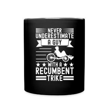 Recumbent Trike Liegetrike Liegedreirad - Tasse einfarbig - Schwarz - Vorne