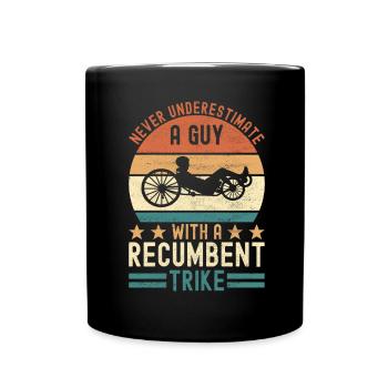 Tricycle couché Liegetrike Liegedreirad - Mug uni - noir - Devant