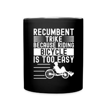 Recumbent Trike Liegetrike Liegedreirad - Tasse einfarbig - Schwarz - Vorne