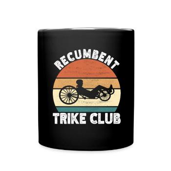 Recumbent Trike Liegetrike Liegedreirad - Tasse einfarbig - Schwarz - Vorne