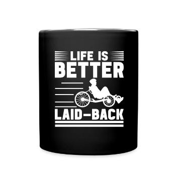 Tricycle couché Liegetrike Liegedreirad - Mug uni - noir - Devant