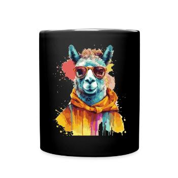 Llama, Alpaca, Llama Swag - Full Colour Mug - black - Front