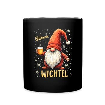 Noël Gnome Noël Tenue de fête de Noël drôle - Mug uni - noir - Devant