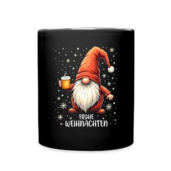 Noël Gnome Noël Tenue de fête de Noël drôle - Mug uni - noir - Devant