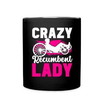 Recumbent Trike Liegetrike Liegedreirad - Tasse einfarbig - Schwarz - Vorne