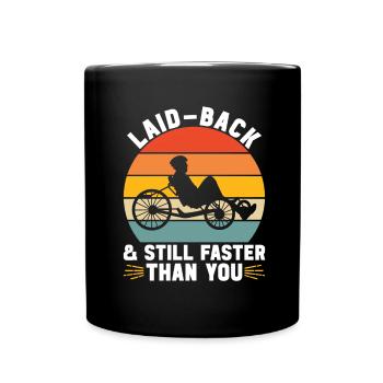 Tricycle couché Liegetrike Liegedreirad - Mug uni - noir - Devant