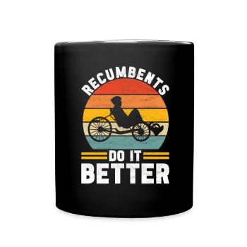 Recumbent Trike Liegetrike Liegedreirad - Tasse einfarbig - Schwarz - Vorne