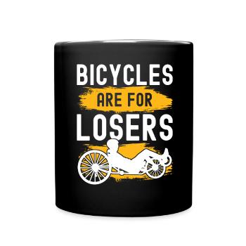 Recumbent Trike Liegetrike Liegedreirad - Tasse einfarbig - Schwarz - Vorne