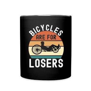 Recumbent Trike Liegetrike Liegedreirad - Tasse einfarbig - Schwarz - Vorne