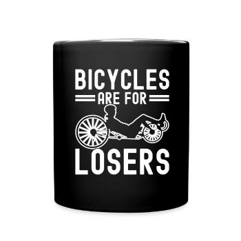Recumbent Trike Liegetrike Liegedreirad - Tasse einfarbig - Schwarz - Vorne