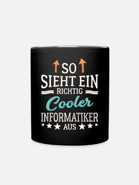 So sieht ein richtig cooler Informatiker aus - Tasse einfarbig - Schwarz