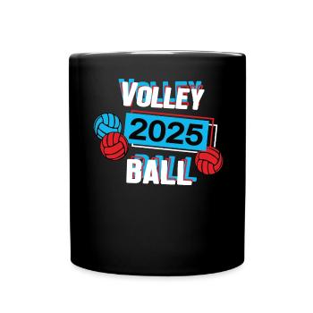 Volleyball 2025 Volleyballer Volleyballspieler - Tasse einfarbig - Schwarz - Vorne