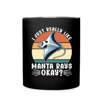 Manta Rays Great Manta Sea Creatures - Full Colour Mug - black - Front