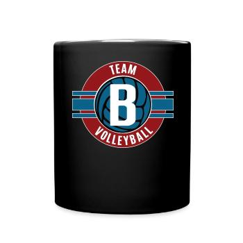 Volleyball Team B Mannschaft Spieler Volleyballer - Tasse einfarbig - Schwarz - Vorne