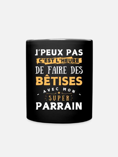 Bêtises avec mon super parrain, idée cadeau enfant - Mug uni - noir