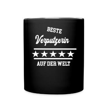 Verputzerin Stuckateurin Meisterin Chefin Kollegin - Tasse einfarbig - Schwarz - Vorne