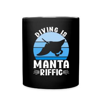 Manta Rays Great Manta Sea Creatures - Full Colour Mug - black - Front