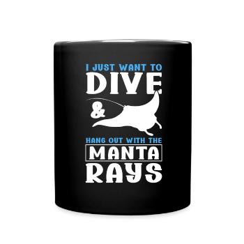 Manta Rays Great Manta Sea Creatures - Full Colour Mug - black - Front