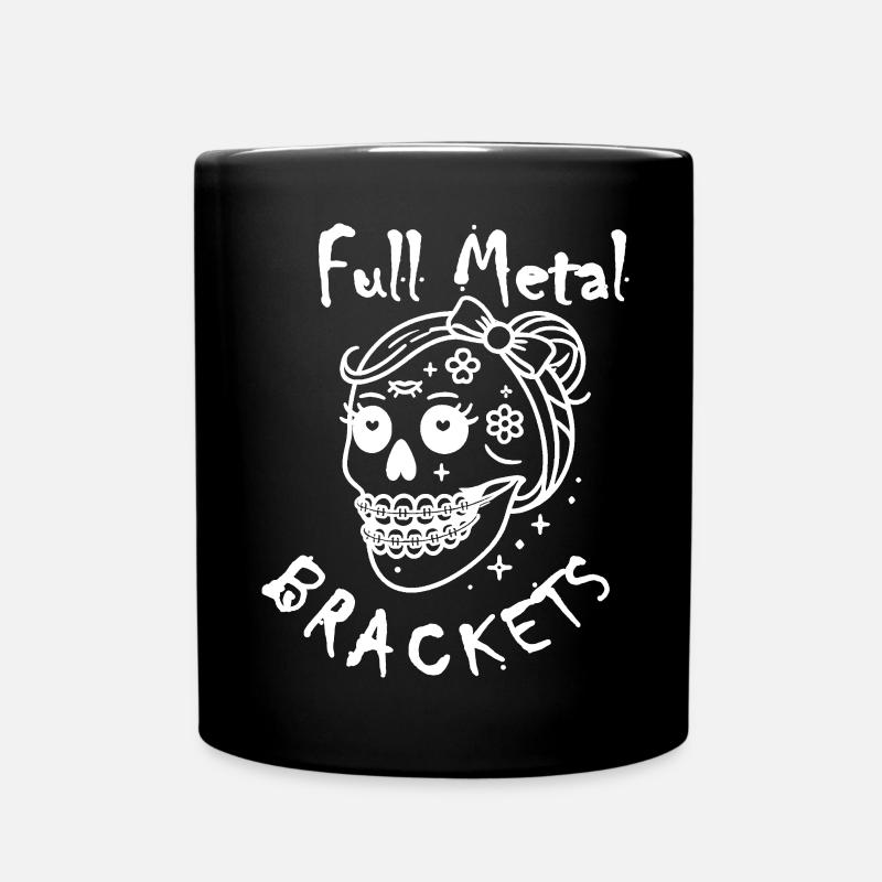 Braces Girl Brackets Fixed Brace Funny - Full Colour Mug - black