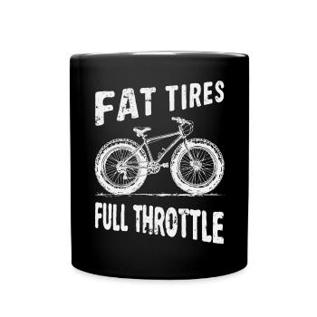 Fat Bike , Fatbike, Dicke Reifen, Vollgas Design - Tasse einfarbig - Schwarz - Vorne