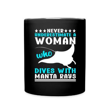 Manta Rays Great Manta Sea Creatures - Full Colour Mug - black - Front