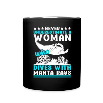 Manta Rays Great Manta Sea Creatures - Full Colour Mug - black - Front