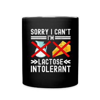 Lactose intolerance Lactose intolerant - Full Colour Mug - black - Front