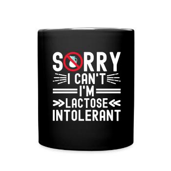 Lactose intolerance Lactose intolerant - Full Colour Mug - black - Front