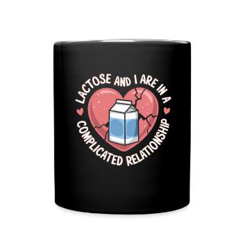 Lactose intolerance Lactose intolerant - Full Colour Mug - black - Front