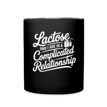 Lactose intolerance Lactose intolerant - Full Colour Mug - black - Front
