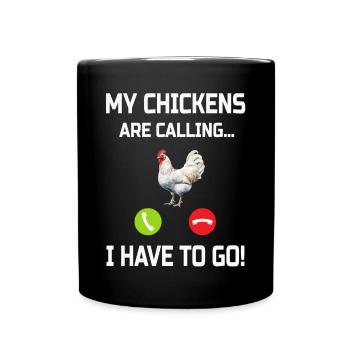 Chicken Chickens - Full Colour Mug - black - Front