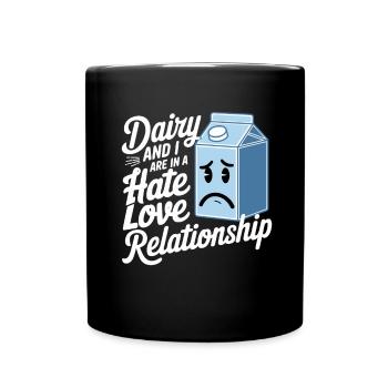 Lactose intolerance Lactose intolerant - Full Colour Mug - black - Front