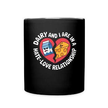 Lactose intolerance Lactose intolerant - Full Colour Mug - black - Front