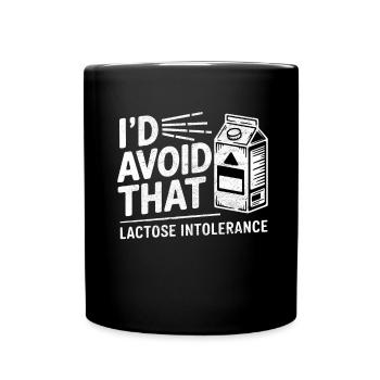 Lactose intolerance Lactose intolerant - Full Colour Mug - black - Front