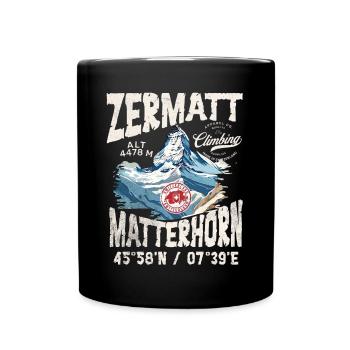 Zermatter Klettern 3 - Tasse einfarbig - Schwarz - Vorne