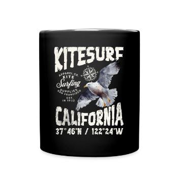 Kitesurfen in Kalifornien - Tasse einfarbig - Schwarz - Vorne