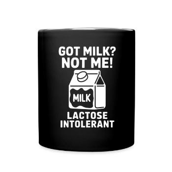 Lactose intolerance Lactose intolerant - Full Colour Mug - black - Front